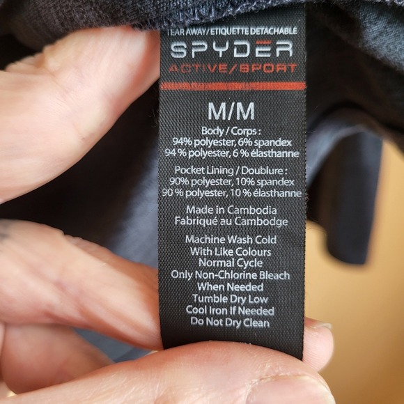 Spyder Active Long Sleeve Quick Dry Breathable top Blue Marled  Medium - Picture 11 of 12